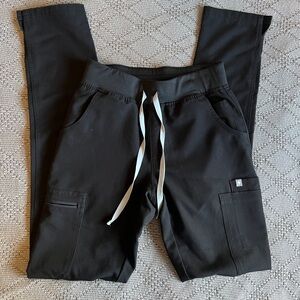 Figs Yola Black Scrub Pants XXS Tall Black